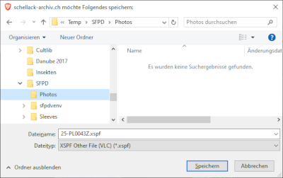 XSPF speichern